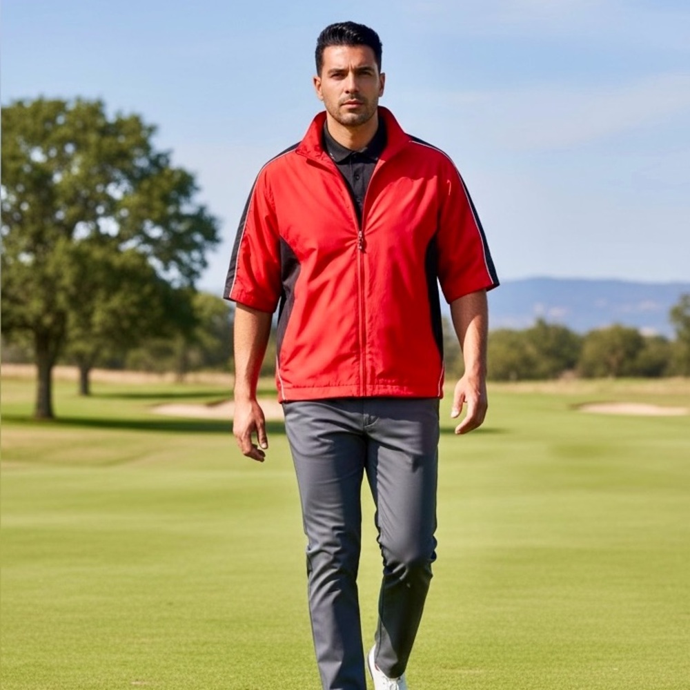 Vintage Pin High Red and Black Men's Golf Windbreaker